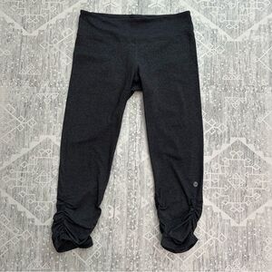 Roxy Outdoor Active Energy Heathered Graphite Grey Scrunch Capri Leggings Sz L